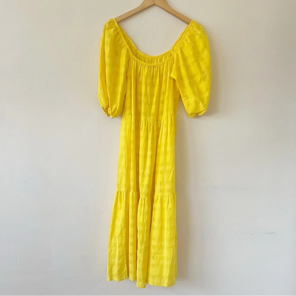 NWOT Solid & Striped Peasant Puff Sleeve Midi Dress - Picture 7 of 7